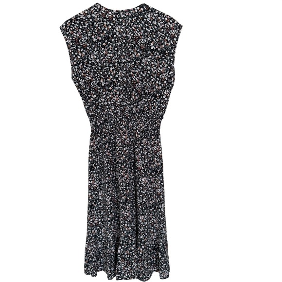 Rails Ashlyn Smocked Waist Ditsy Floral Midi Dress M Ivy Black/White Floral NEW - Picture 6 of 11